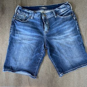 Silver jean shorts